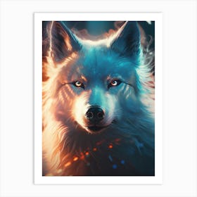 White Wolf With Blue Eyes 2 Art Print