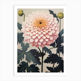 Flower Illustration Dahlia 1 Art Print