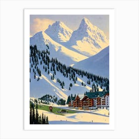 Oberstdorf, Germany Ski Resort Vintage Landscape 4 Skiing Poster Art Print