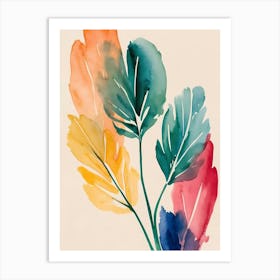 Watercolor Leaves 6 Art Print