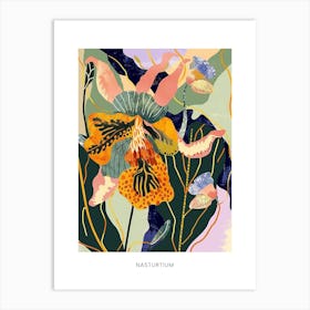 Colourful Flower Illustration Poster Nasturtium 2 Art Print