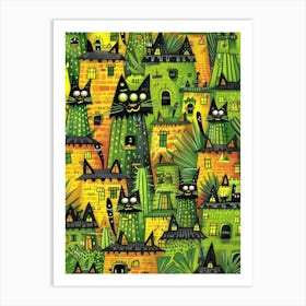 Cats In The Jungle 1 Art Print