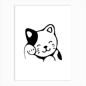 Kawaii Cat Cute Illustration Art Print