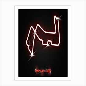 Marina Bay Street Circuit Singapore F1 Track neon Art Print