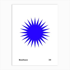 Geometric Bauhaus Poster Blue 39  Art Print