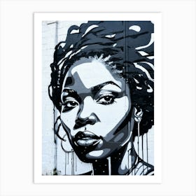 Graffiti Mural Of Beautiful Black Woman 62 Art Print