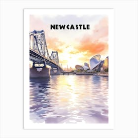 Newcastle Retro Vintage Travel V 01 Art Print