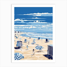 Camber Sands East Sussex Printmaking Style 2 Art Print
