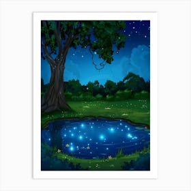 Pond With Stars Art Print