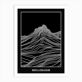 Beinn A Chlachair Line Drawing 4 Poster Art Print