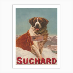 St Bernard Dog Vintage Poster Art Print