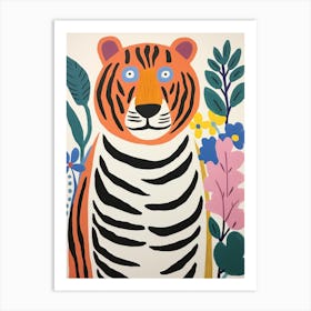 Colourful Kids Animal Art Tiger 4 Art Print
