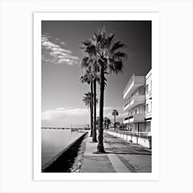 Limassol, Cyprus, Mediterranean Black And White Photography Analogue 1 Art Print