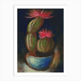 Blossoming Cacti - classic figurative vertical plant Anton Maliar cactus floral flower Art Print