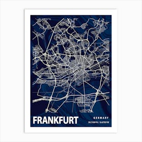 Frankfurt Crocus Marble Map Art Print