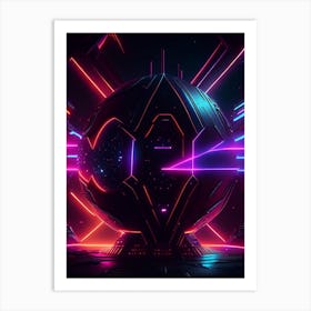 Binary Star Neon Nights Space Art Print