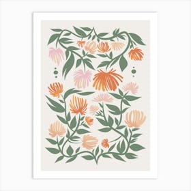 Pastel Flowers Scandinavian 5 Art Print