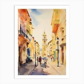 Lecce, Italy Watercolour Streets 2 Art Print