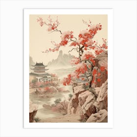 Chinese Plum  Flower Victorian Style 2 Art Print