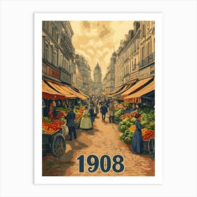 Aihrgdesign A Retro Poster Of A Bustling 1908 City Market Fea 8aa17f38 6e14 425b A6f2 E10341a75dbe 1 Art Print