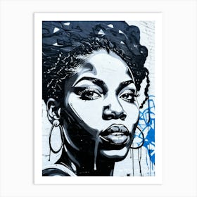 Graffiti Mural Of Beautiful Black Woman 221 Art Print