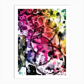 Watercolor Abstraction Colored Spots 1 Art Print