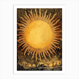 Ancient Storybook Sun Art Print