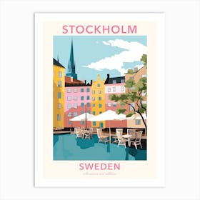 Stockholm, Sweden, Flat Pastels Tones Illustration 2 Poster Art Print