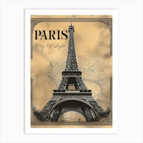 Travel Poster Of The Eiffel Tower Paris Art Print