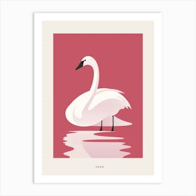 Minimalist Swan 4 Bird Poster Art Print