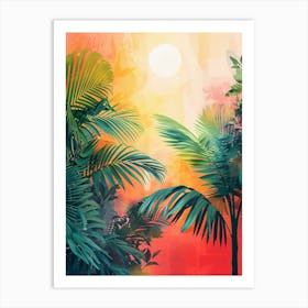 Tropical Sunset Canvas Art Art Print