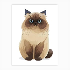 Himalayan Cat Clipart Illustration 4 Art Print