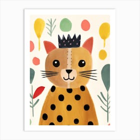 Little Puma 2 Wearing A Crown Art Print