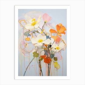 Abstract Flower Painting Buttercup 3 Art Print