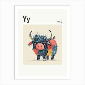 Animals Alphabet Yak 1 Art Print