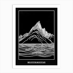 Ben Wyvis Mountain Line Drawing 1 Poster Art Print