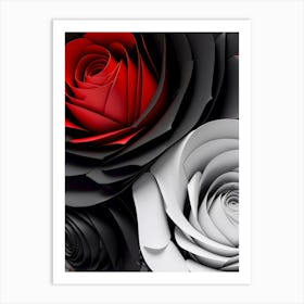 Red black roses Art Print