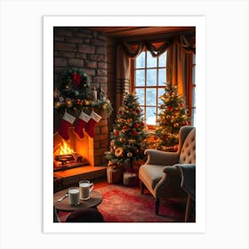 Christmas Living Room 1 Art Print