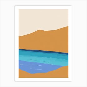 Myrtos Beach Kefalonia Greece Midcentury Art Print