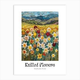 Knitted Flowers Daffodils Field 3 Art Print