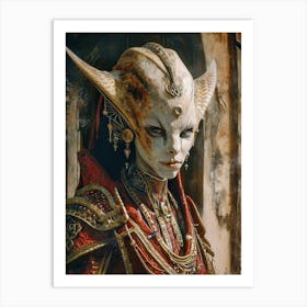 Fantasy Oil Painting of an Alien Queen Art Print