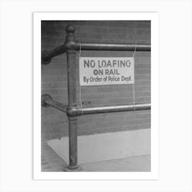 Sign On Rail, Las Cruces, New Mexico By Russell Lee Art Print