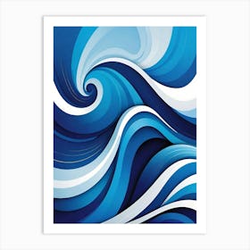 Abstract Blue Wave Art Print