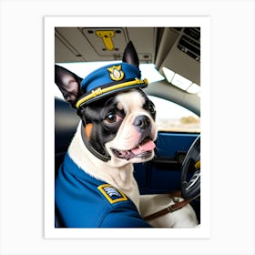 Boston Terrier In Uniform-Reimagined Art Print