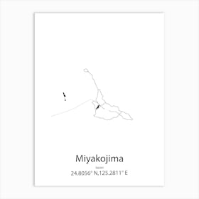 Miyakojima,Japan Minimalist Map Art Print