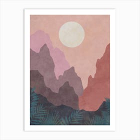 Sunset Over The Mountains 1 Art Print