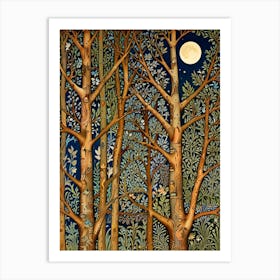 William Morris Moonlight In The Woods 18 Art Print