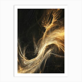 Abstract Golden Flames 1 Art Print