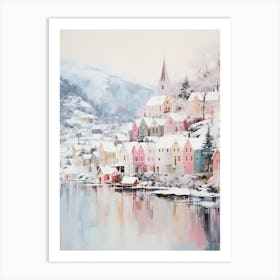 Dreamy Winter Painting Bergen Norway 1 Art Print