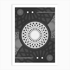 Abstract Geometric Glyph Array in White and Gray n.0065 Art Print